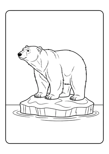 Polar Bear on the Ice Floe coloring page