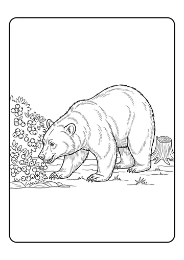 Black Bear Berry Break coloring page