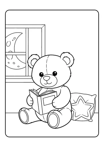 Teddy Bedtime Story coloring page