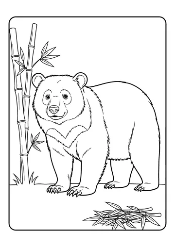 Moon Bear in Bamboo Shade coloring page