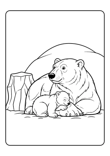 Polar Cubs Cuddle coloring page