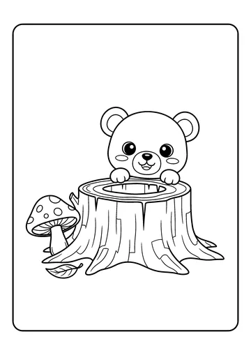 Peekaboo Stump coloring page
