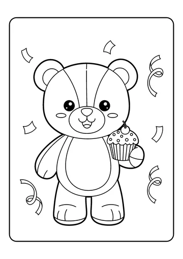 Birthday Teddy coloring page