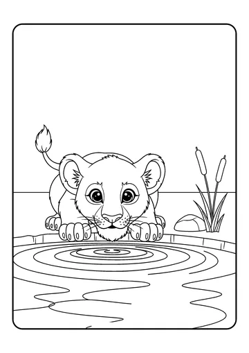 First Drink at the Watering Hole coloring page