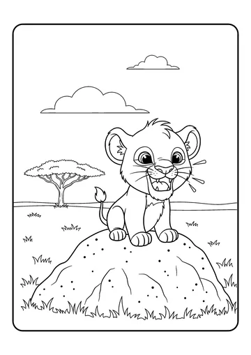 Cub’s First Roar coloring page