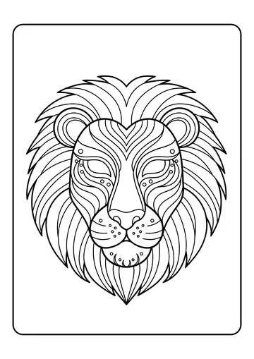 Tribal Linework Mask coloring page