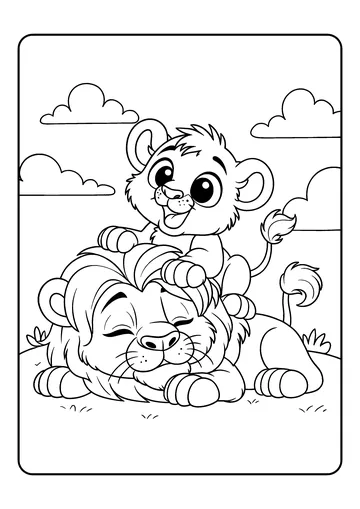 Piggyback on a Sleepy coloring page