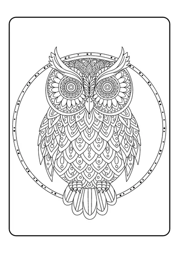 Mandala Feathered coloring page