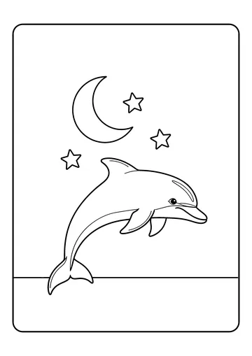 Moonlit Arc and Calm Sea coloring page