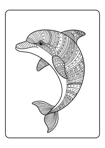 Zentangle Dolphin Profile coloring page