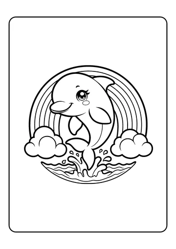 Rainbow Jump coloring page
