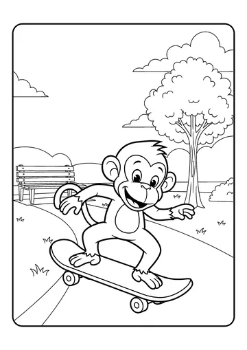 Park Skate Trick coloring page