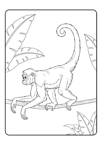 Spider Monkey Loop Tail coloring page