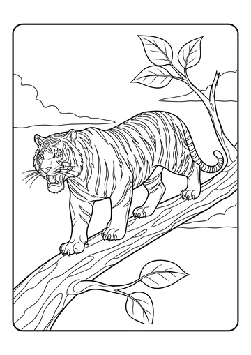Tree Climb Pause coloring page