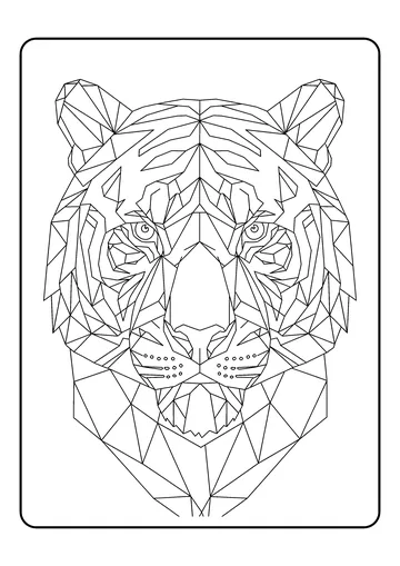 Geometric Face Grid coloring page