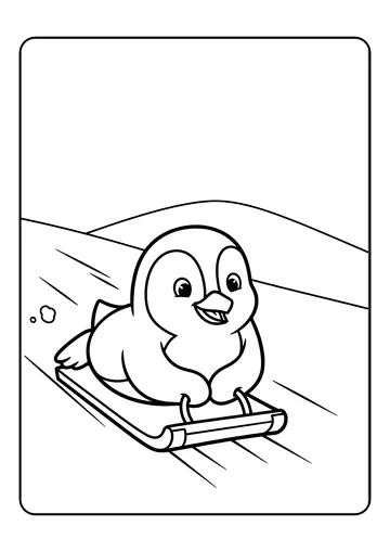Belly Slide Down the Slope coloring page
