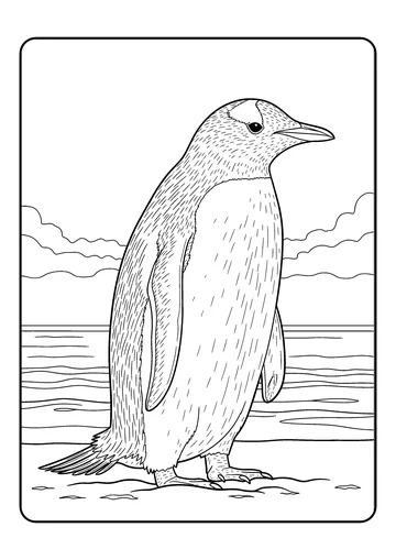 Gentoo on Shore coloring page
