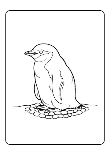 Chinstrap at Nest coloring page