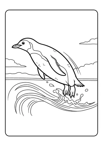 Porpoising Through Waves coloring page