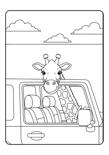 Safari Jeep Window coloring page