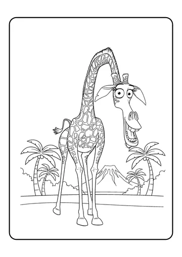 Melman on the Island Path coloring page