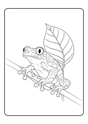 Red-Eyed Tree Frog Close-Up coloring page
