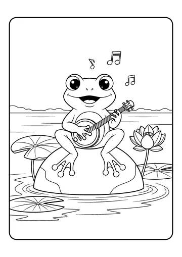 Tunes on a Banjo coloring page