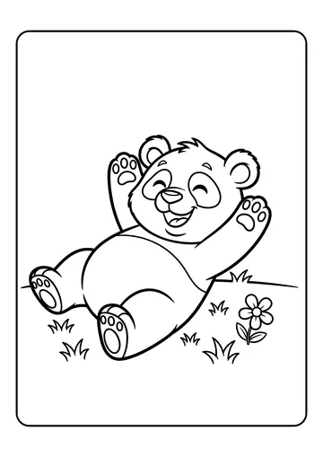 Panda Rolling on the Grass coloring page