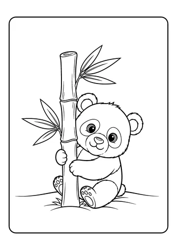 Baby Panda Peek-a-Boo coloring page