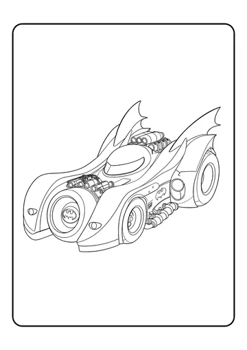 Batmobile Hero Car coloring page