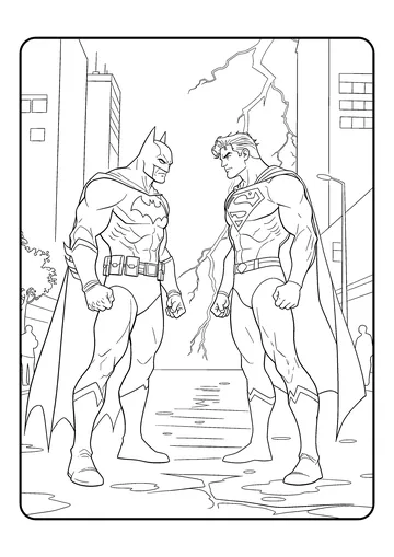 Street Standoff With Superman coloring page