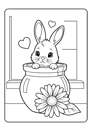 Flower Pot Peek coloring page