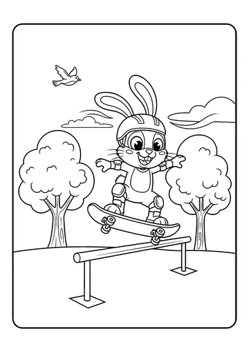 Park Skate Trick coloring page