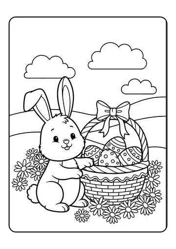 Basket Full of Eggs coloring page