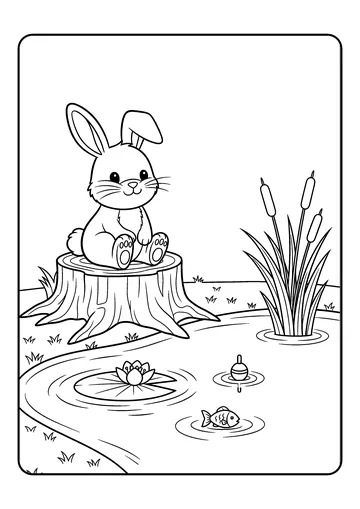 Pond Side Catch coloring page