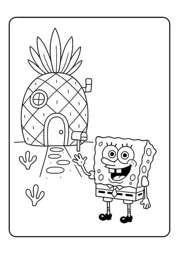 Pineapple Porch Wave coloring page