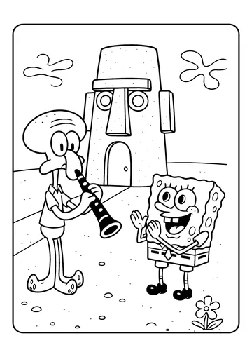 Squidward’s Clarinet Solo coloring page
