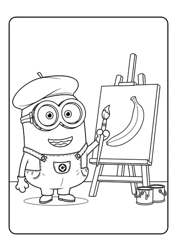 Painter Minion Splash coloring page