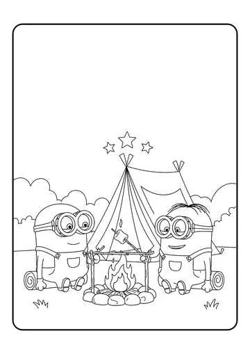 Camping Under Stars coloring page