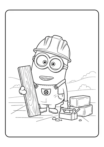 Builder Minion coloring page