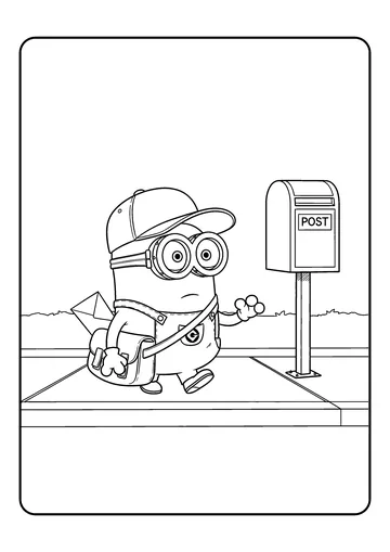 Minion Mail Carrier coloring page