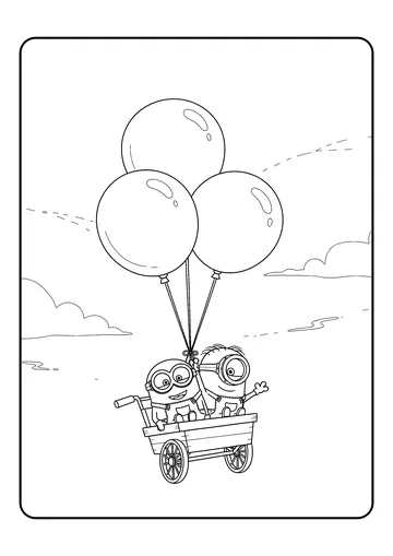 Balloon-Powered Cart coloring page