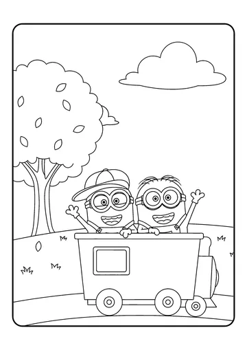 Tiny Train Ride coloring page