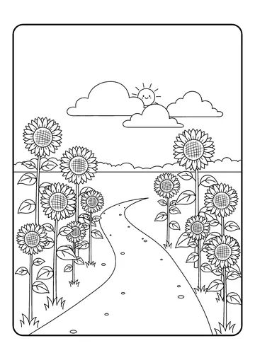 Field With Path coloring page