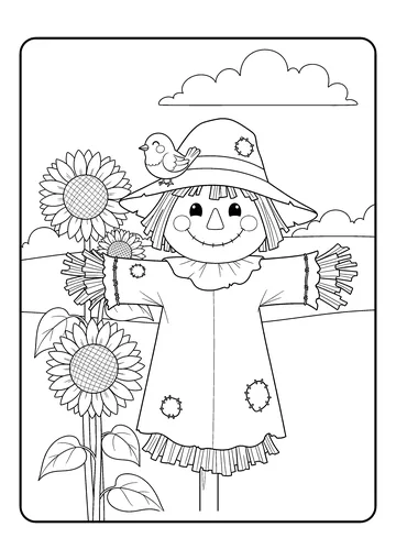 Patch and Scarecrow coloring page