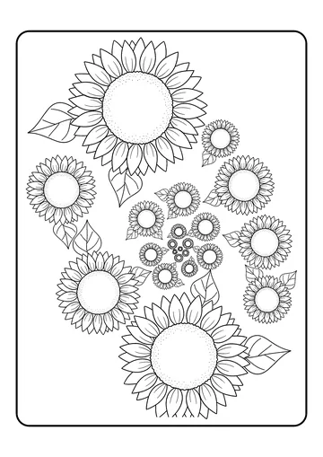 Sunflower Spiral coloring page