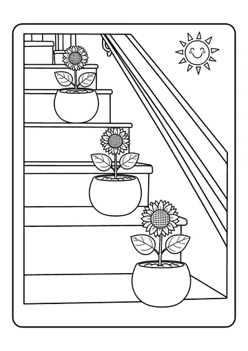 Terrace Pots coloring page