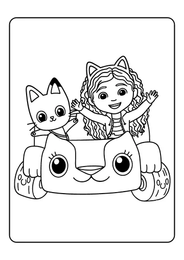 Gabby & Pandy Paws Ride Carlita coloring page