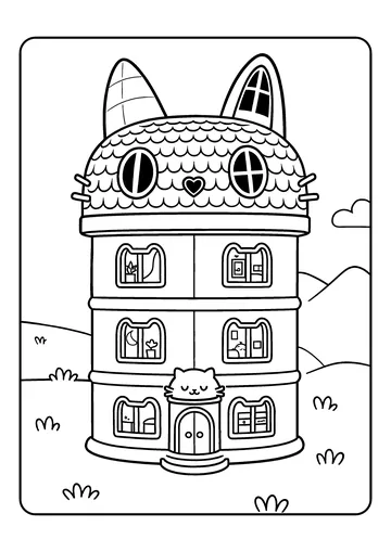 The Dollhouse Front View coloring page