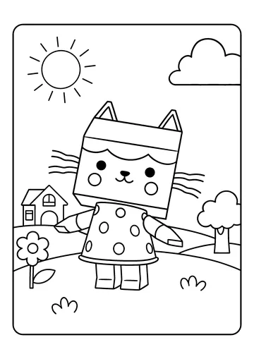 Baby Box in the Sunny Yard coloring page